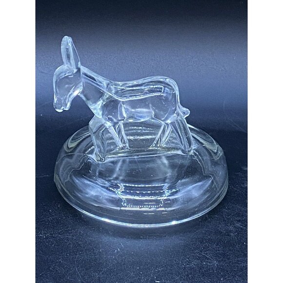 Jeanette Other - Jeanette Clear Glass Donkey Trinket Dish Lid only Vintage
